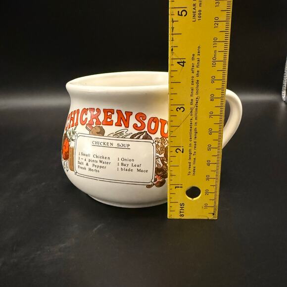 Vintage Chicken Soup Recipe Tabletops Unlimited Ceramic Soup Mug Bowl - Picture 9 of 9